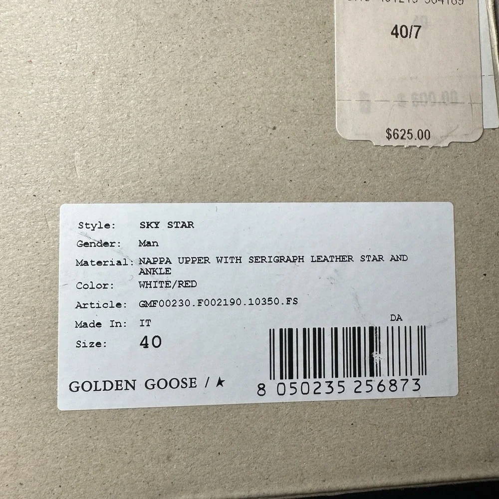 Golden Goose Sky‎ Star Nappa Men's Size 40 New